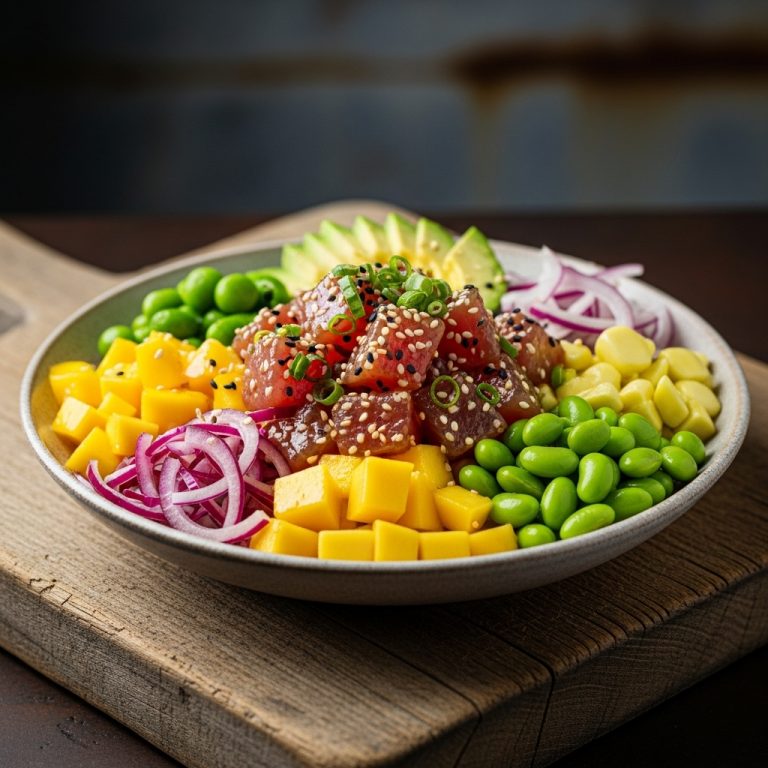 “Tropical Hawaiian Poke Bowl: Gluten-Free & Perfect for Summer Days!”