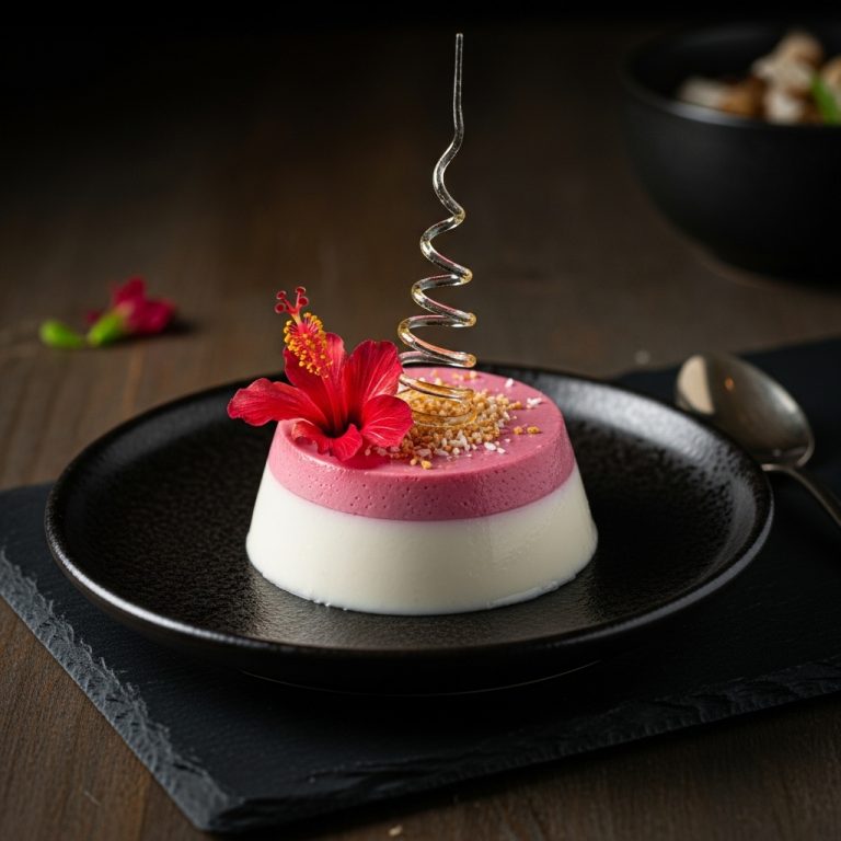 Tropical Hibiscus Coconut Panna Cotta