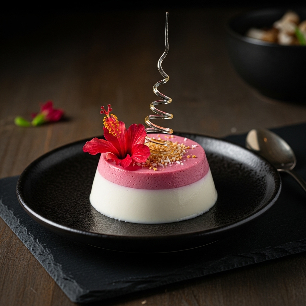 Tropical Hibiscus Coconut Panna Cotta