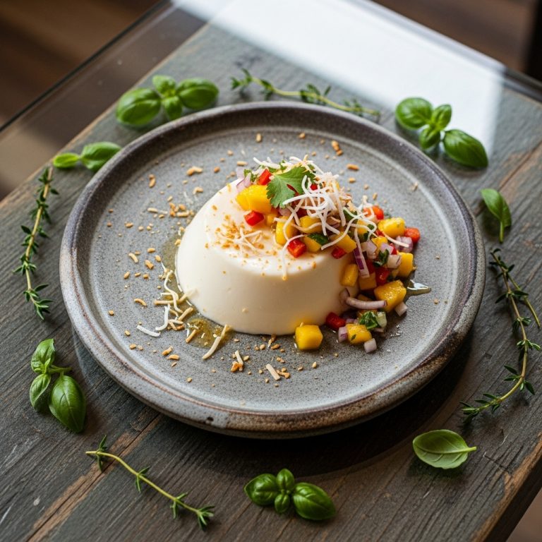 Tropical Keto Coconut Panna Cotta with Mango Salsa