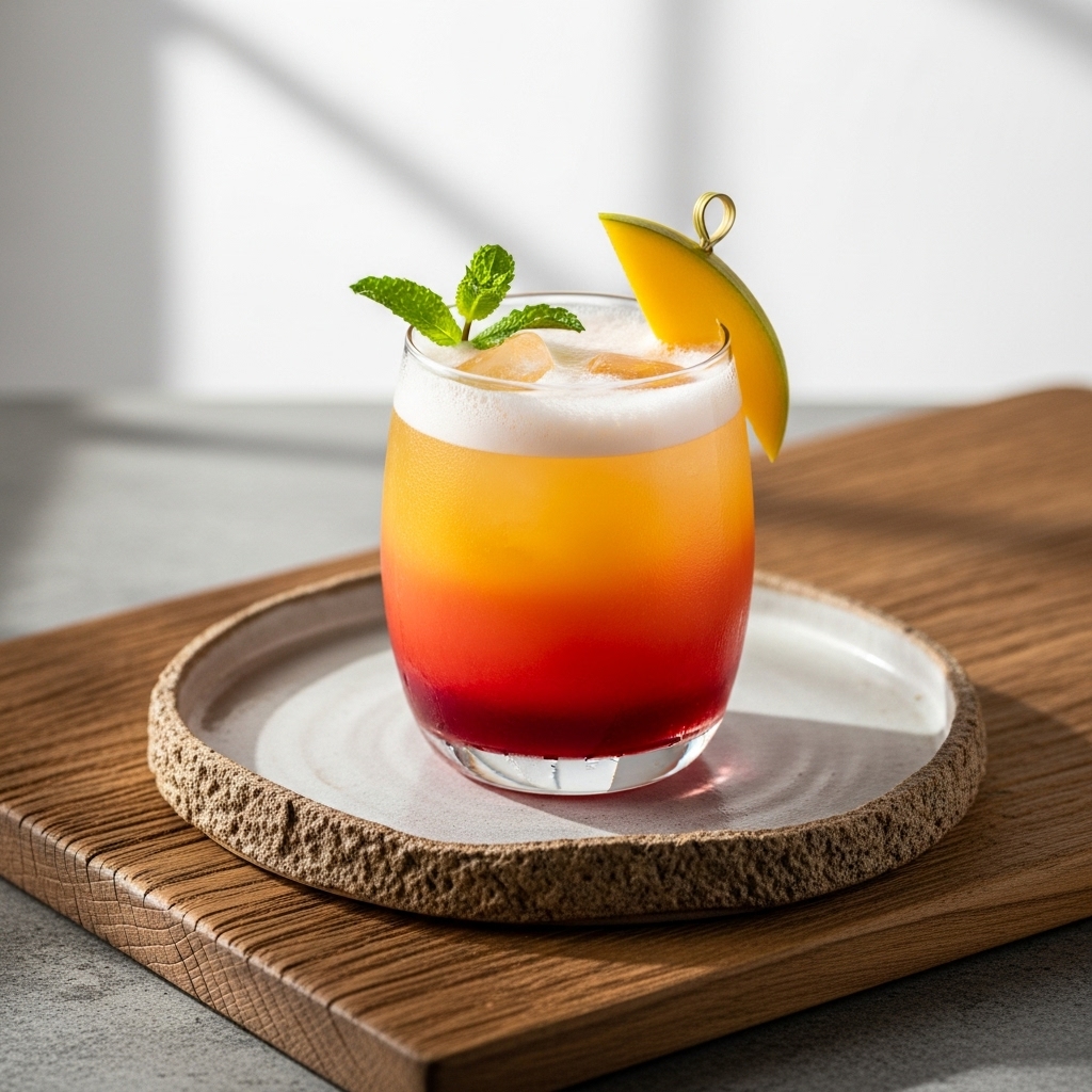 Tropical Mango Sunset Mocktail