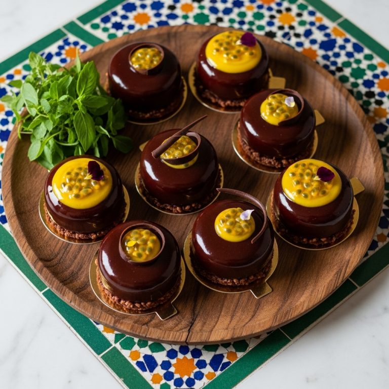Tropical Passionfruit Chocolate Mousse Cakes