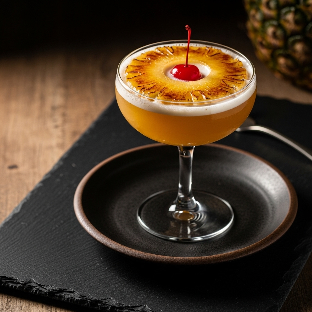 Tropical Pineapple Upside-Down Cake Cocktail