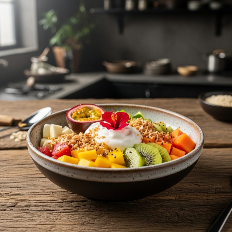 Tropical Polynesian Vegetarian Breakfast Bowl: A Mouthwatering Fiesta for the Senses