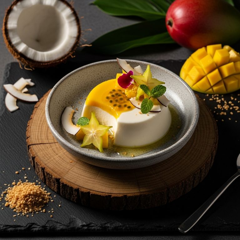 Tropical Sunrise Coconut Panna Cotta