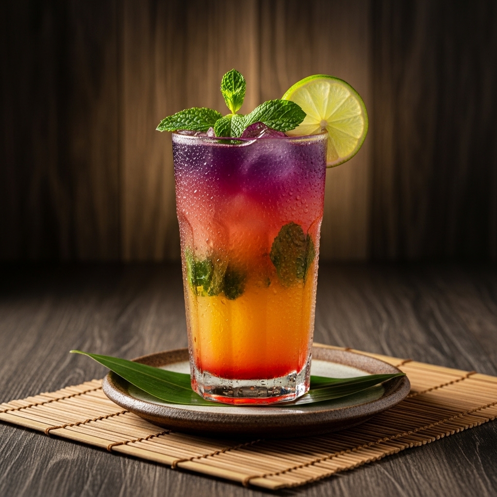 Tropical Sunset Mojito Mocktail