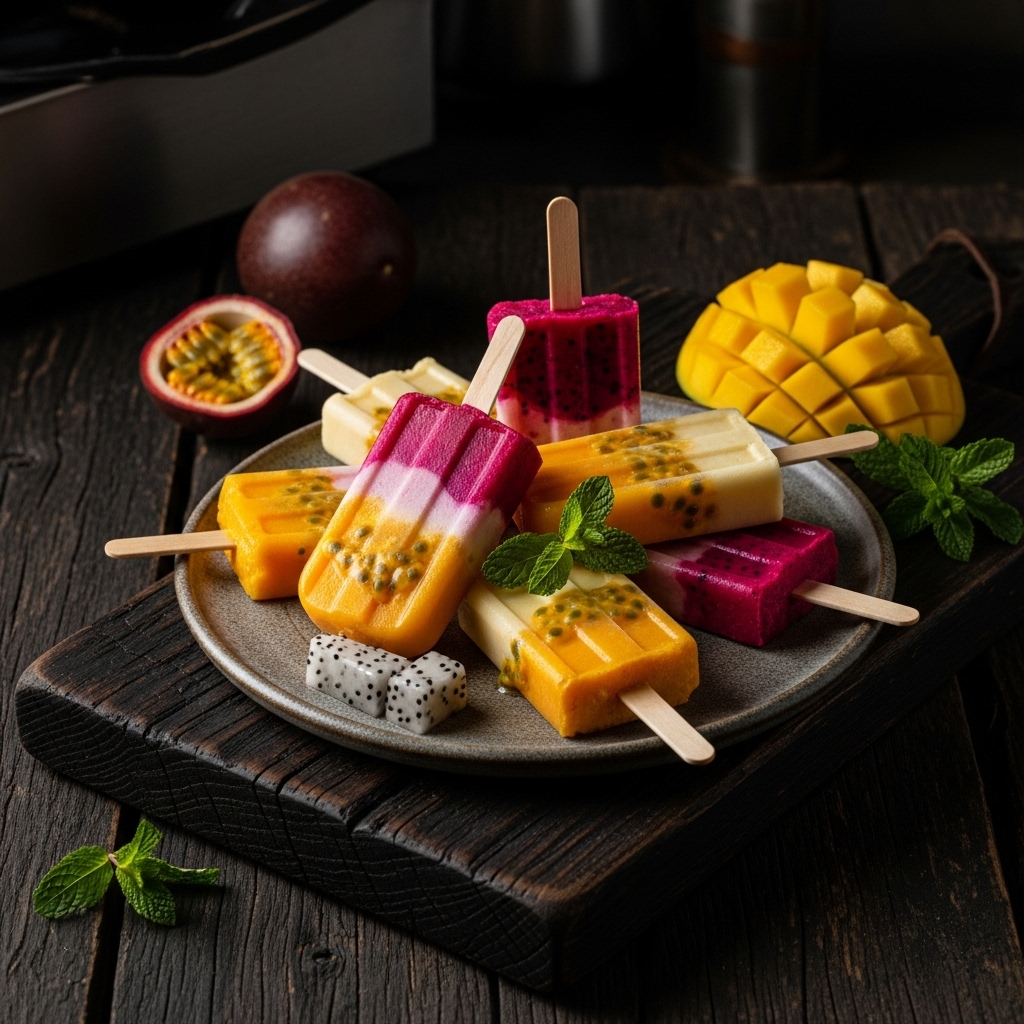 Tropical Sunset Vegan Popsicles
