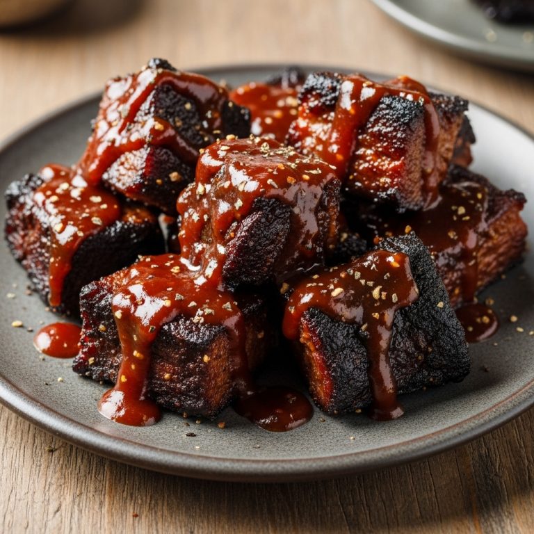 Ultimate Smoky BBQ Beef Brisket Burnt Ends with House Made BBQ Sauce