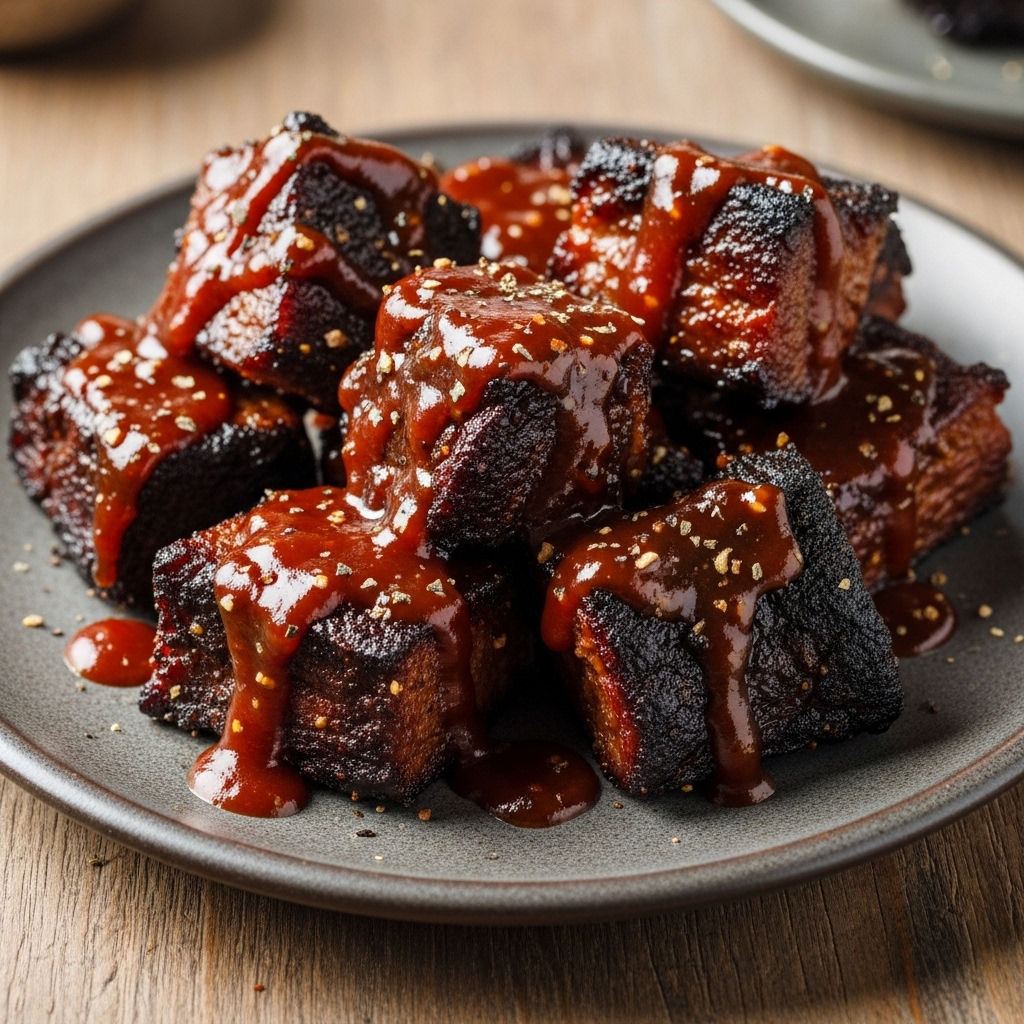 Ultimate Smoky BBQ Beef Brisket Burnt Ends with House Made BBQ Sauce