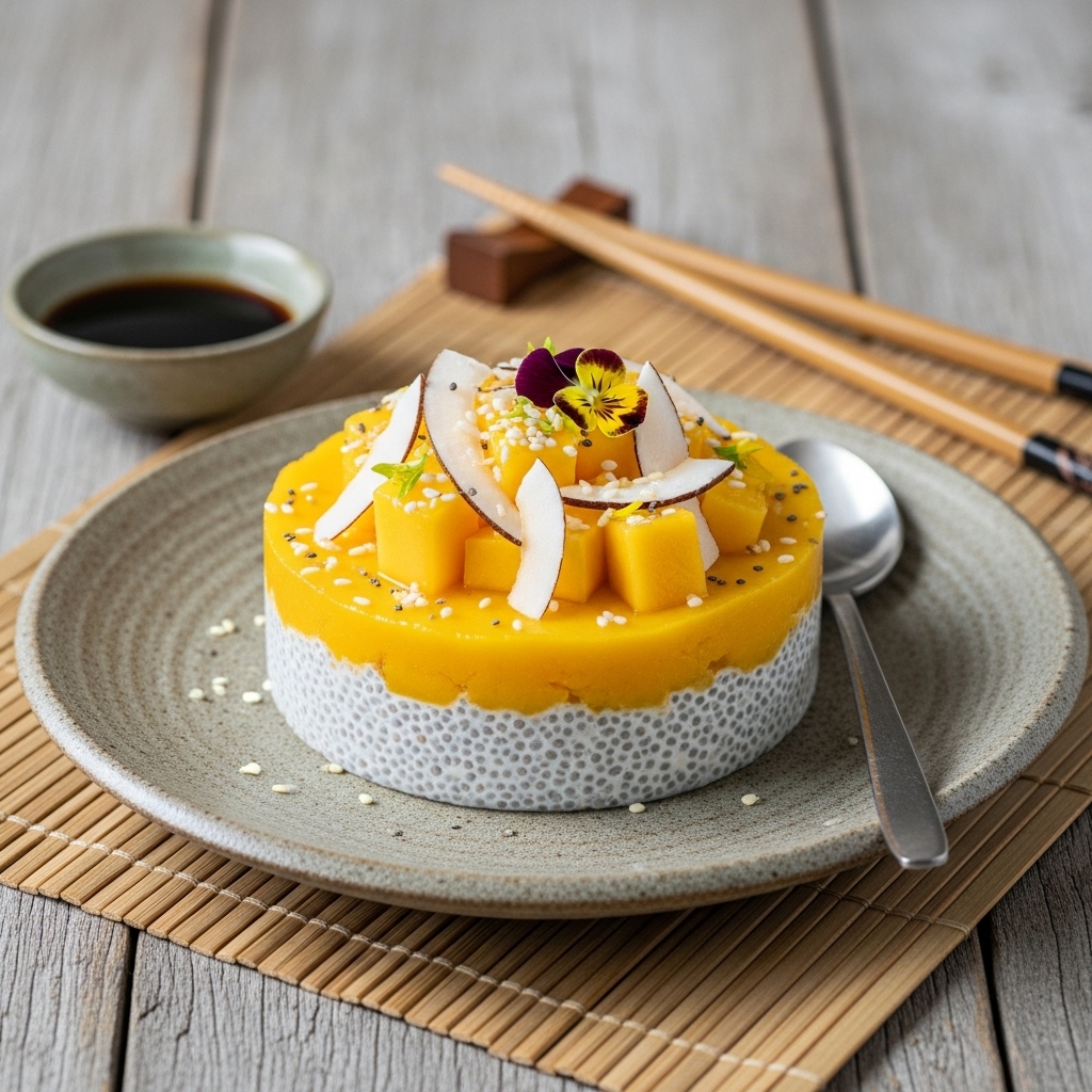 Vegan Brazilian Mango Coconut Chia Pudding Delight