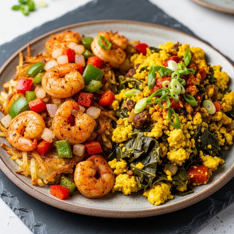 Vegan Cajun Brunch Feast: Shrimp-less Creole Hash Browns & Vegan Cajun Scramble