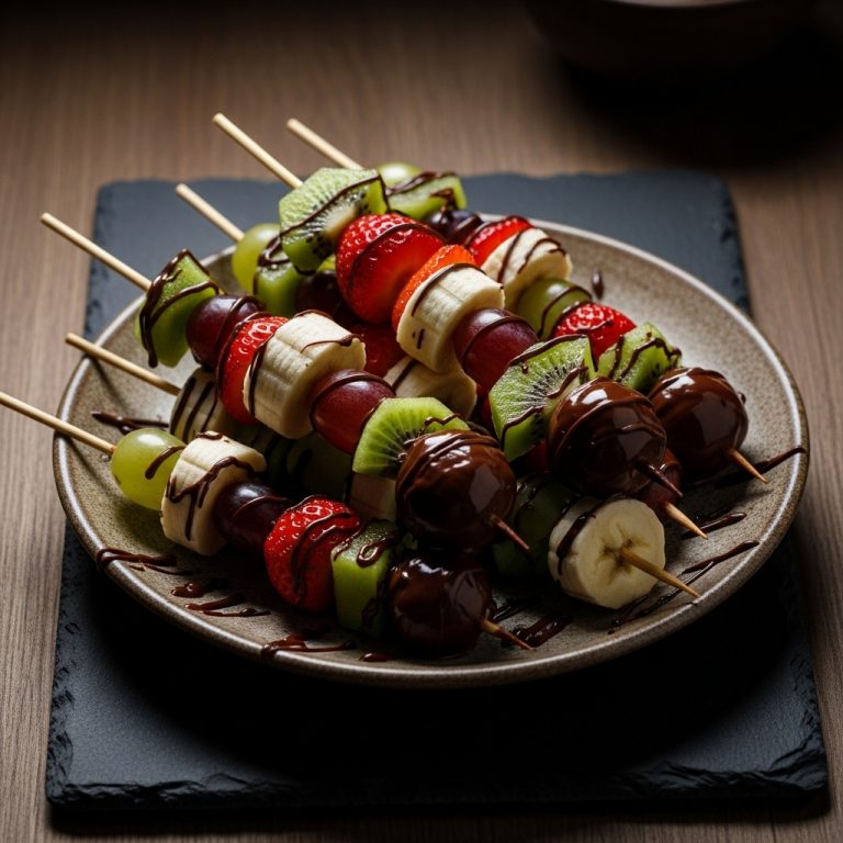 Vegan Chocolate-Dipped Fruit Skewers