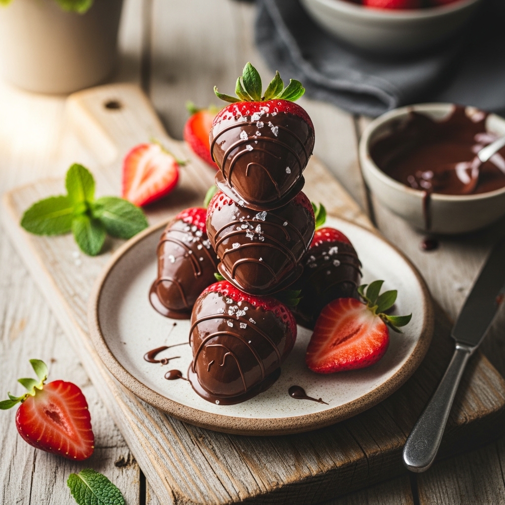 Vegan Chocolate Dipped Strawberry Delights
