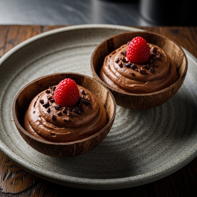 Vegan Chocolate Mousse in Coconut Cups