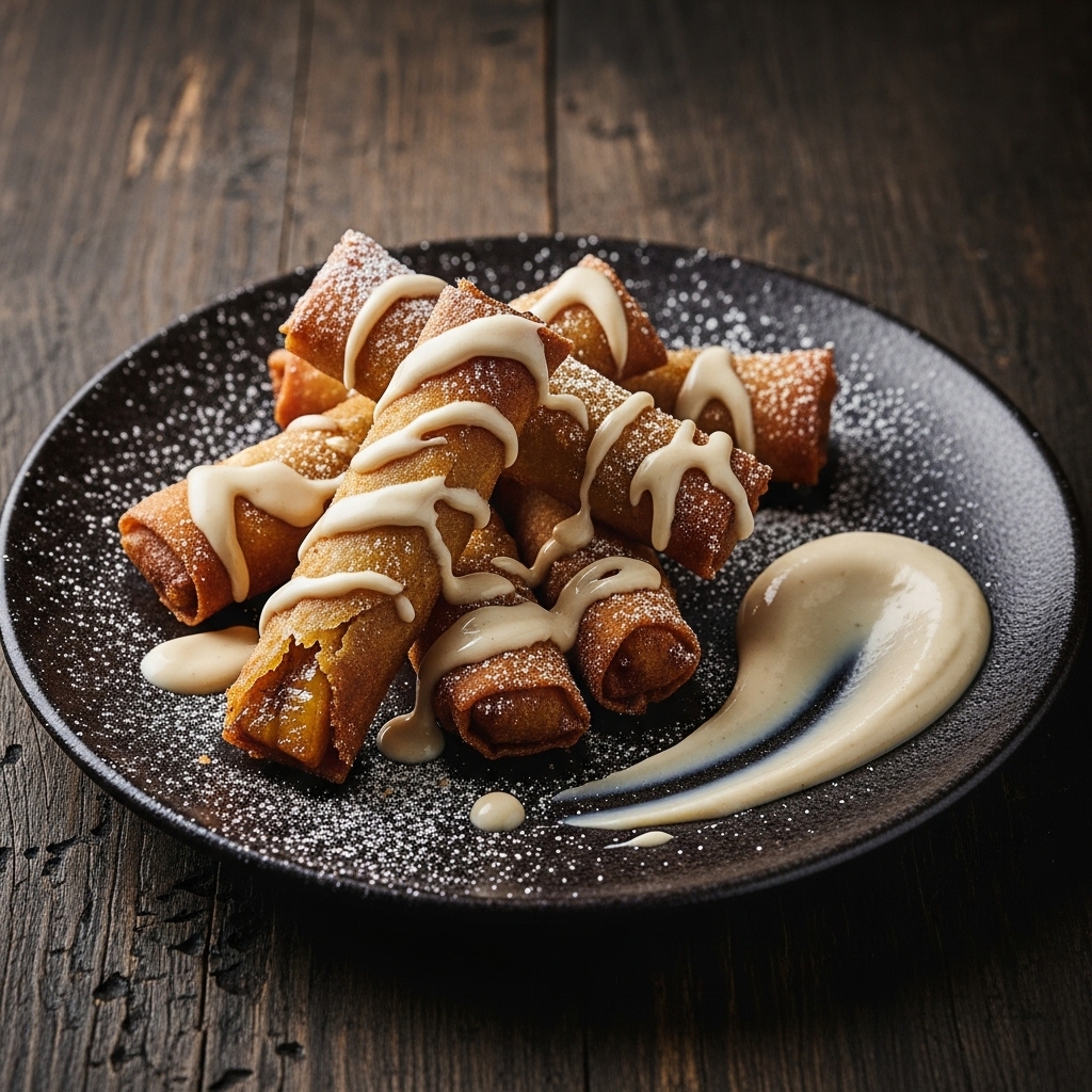 Vegan Filipino Banana Lumpia with Cashew Cream Sauce