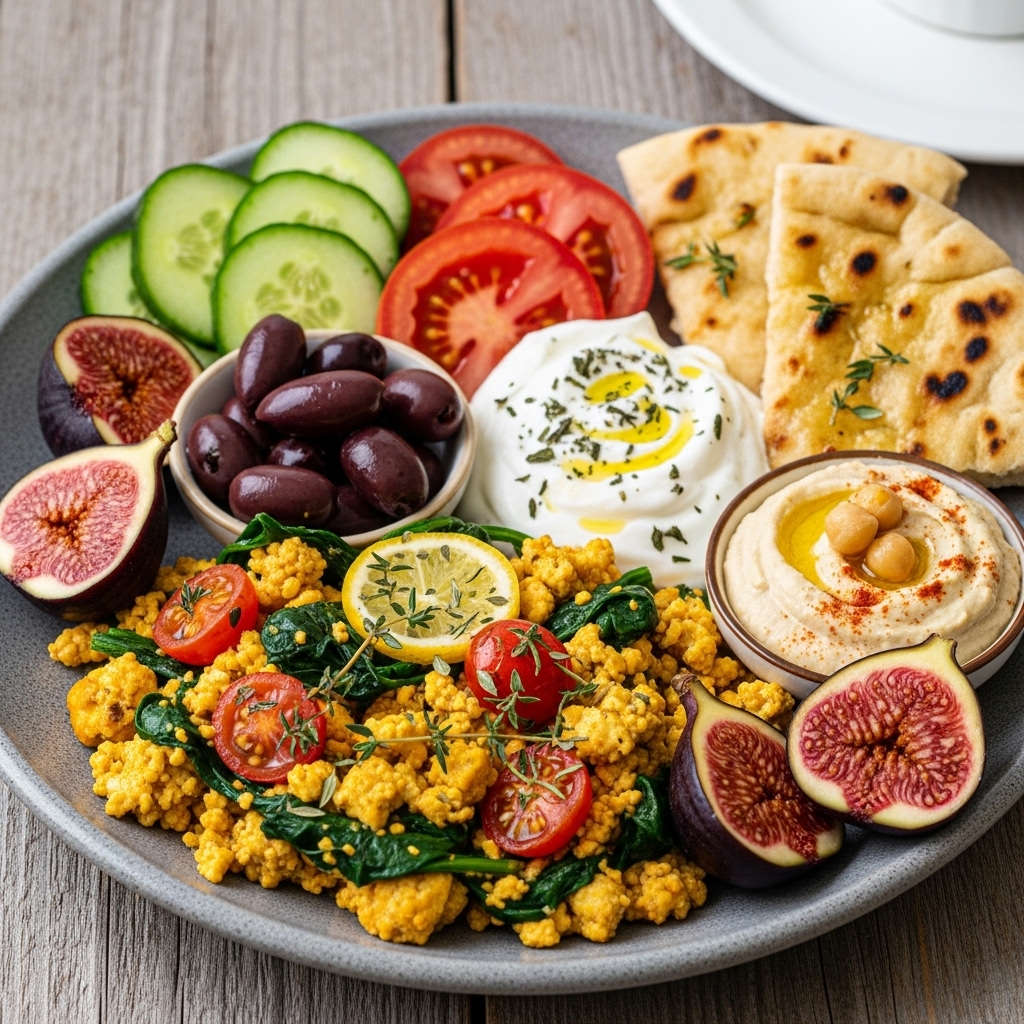 Vegan Greek Breakfast Feast: A Symphony of Flavors and Textures