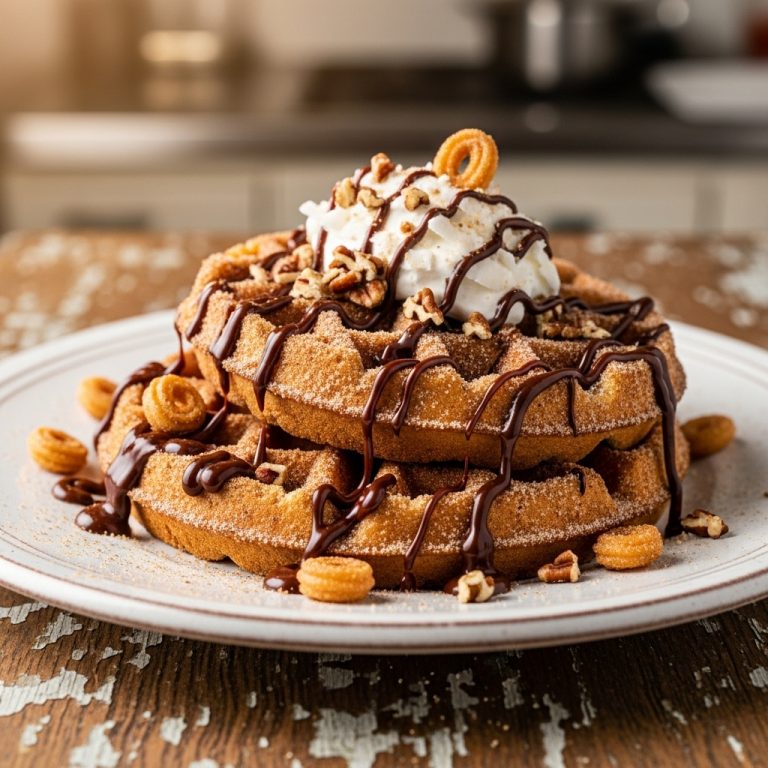 Vegan Mexican Chocolate Churro Waffles