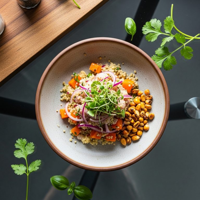 “Vegan Peruvian Brunch Delight: Ceviche de Zanahoria con Quinoa”