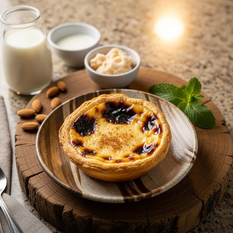 Vegan Portuguese Custard Tart (Pastel de Nata) Recipe with Almond Milk and Aquafaba