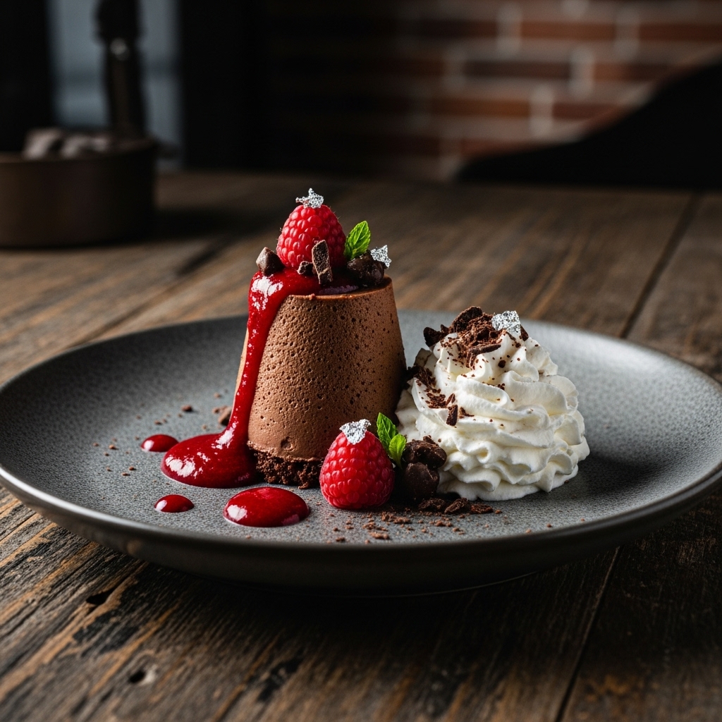 Vegan Raspberry Chocolate Mousse with Coconut Whipped Cream