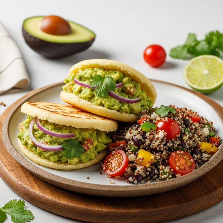 Vegetarian Arepas with Guacamole and Quinoa Salad – A Mouthwatering Venezuelan Fusion Dish