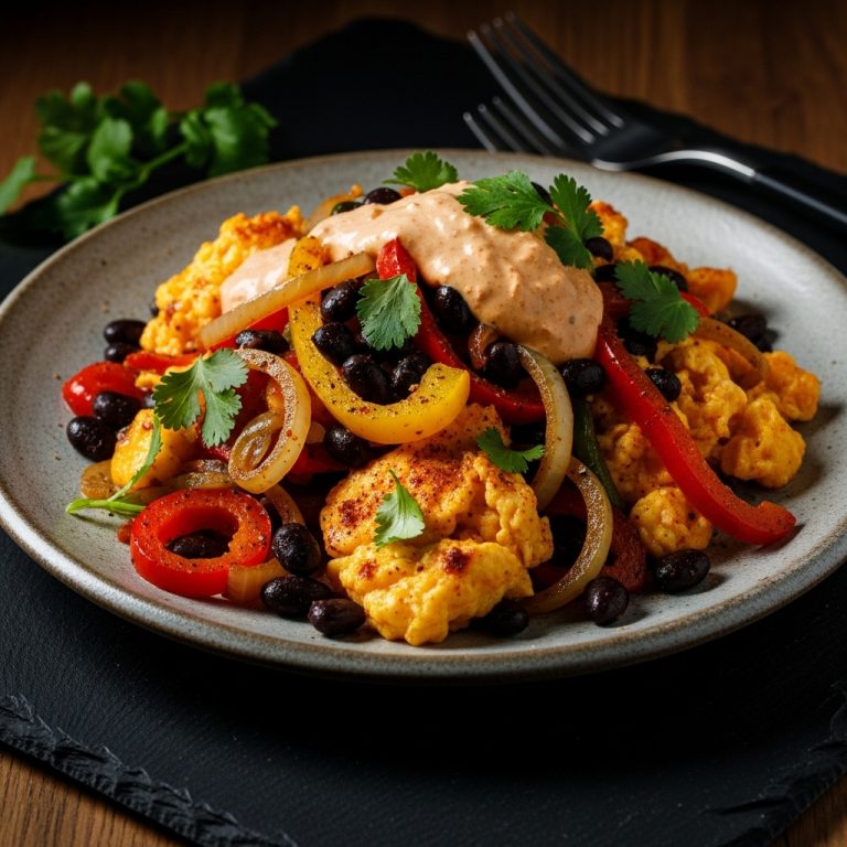 “Vegetarian Cajun Breakfast Delight: A Spicy and Savory Sensation”