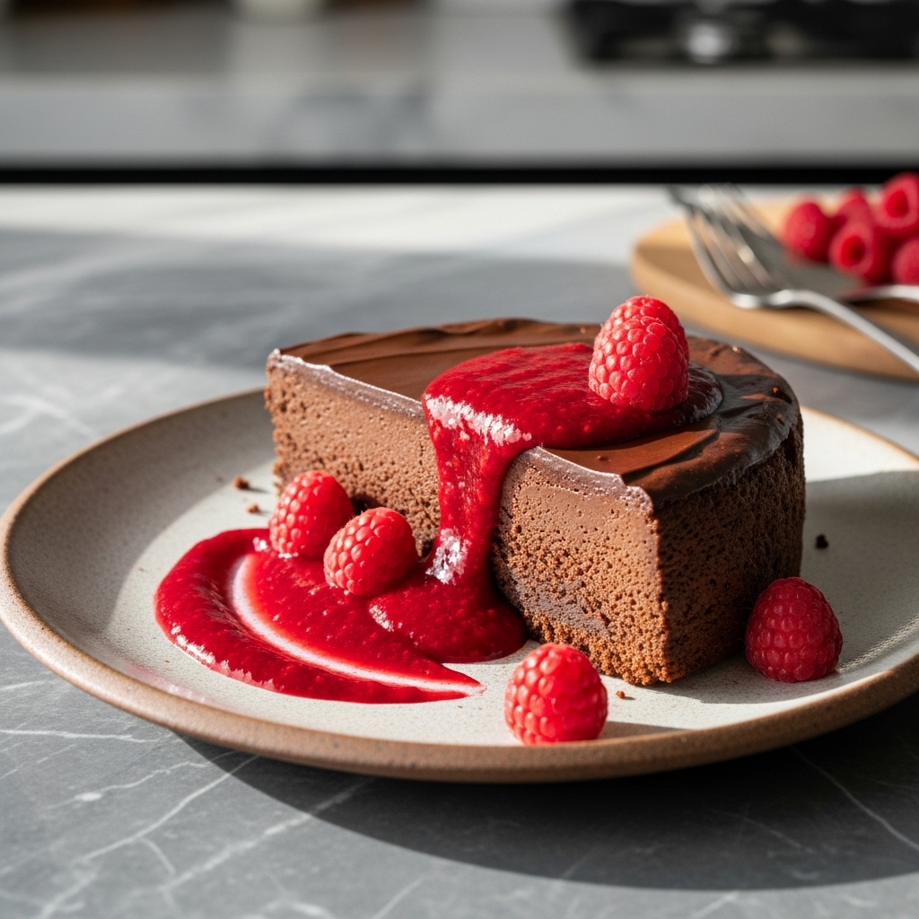 Vegetarian Chocolate Torte with Raspberry Coulis: A Sensory Journey to Hungary