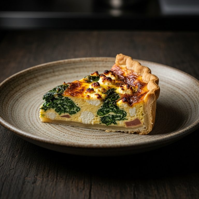 Vegetarian French Snack: Quiche Lorraine with Spinach and Feta – Cinematic Delight