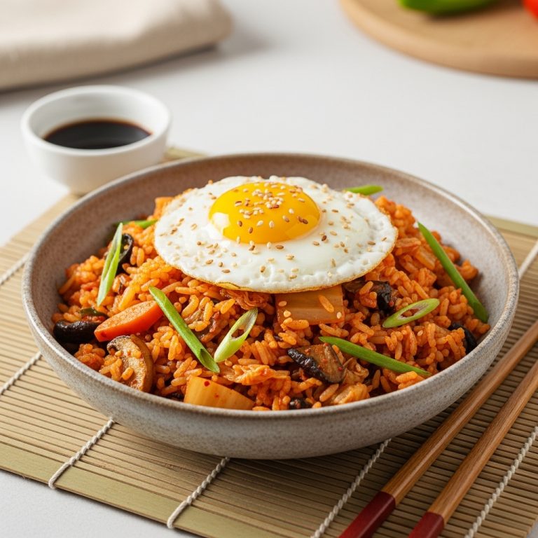 Vegetarian Korean Kimchi Fried Rice Bowl: A Sumptuous & Healthy Lunch Option