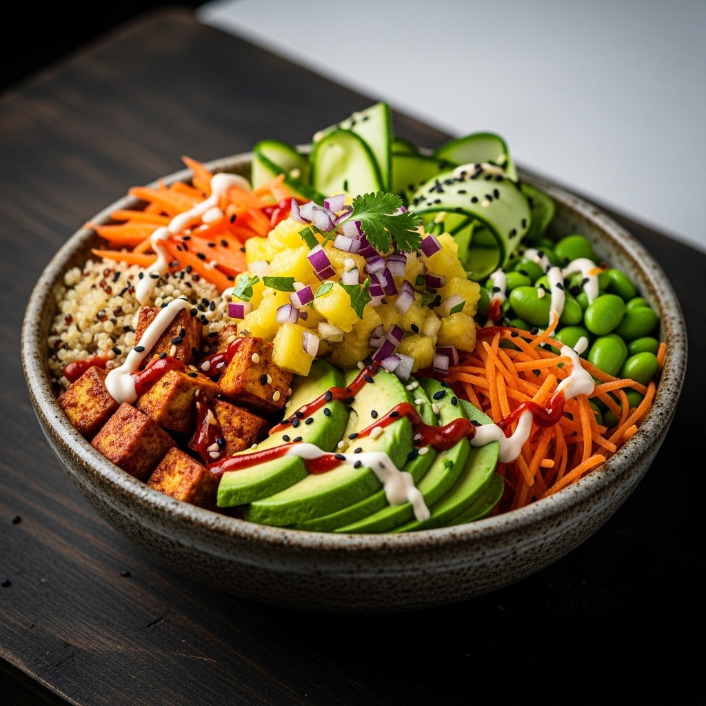 Veggie Poke Bowl with Pineapple Salsa – A Flavorful Hawaiian Vegetarian Dinner