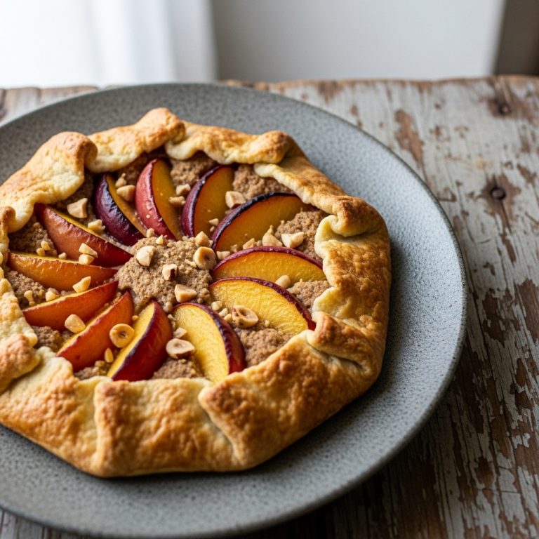 Velvet Nectarine Galette with Hazelnut Frangipane