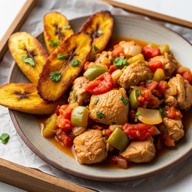Venezuelan Paleo-Friendly Chicken Guiso with Roasted Cilantro Plantains Recipe