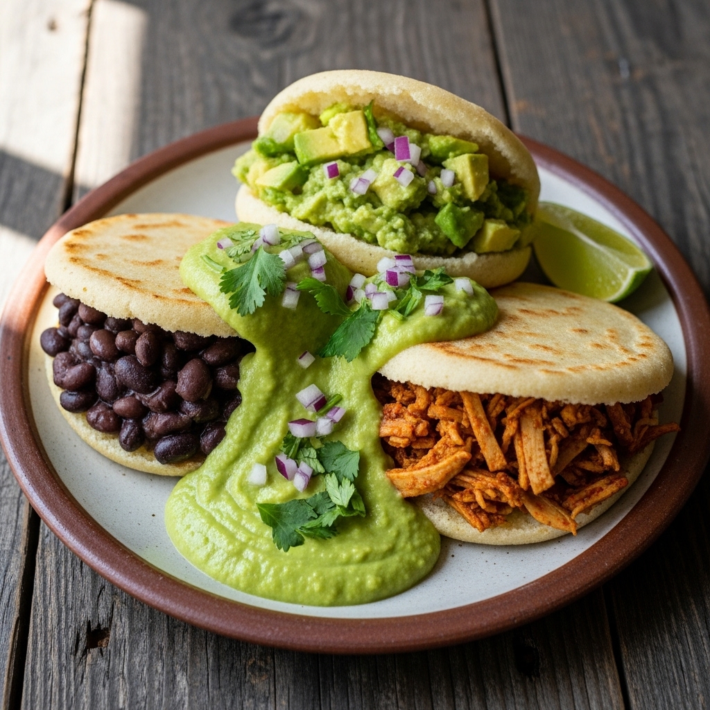 Venezuelan Vegan Arepas with Guasacaca Sauce – An Exquisite Mouthwatering Experience!