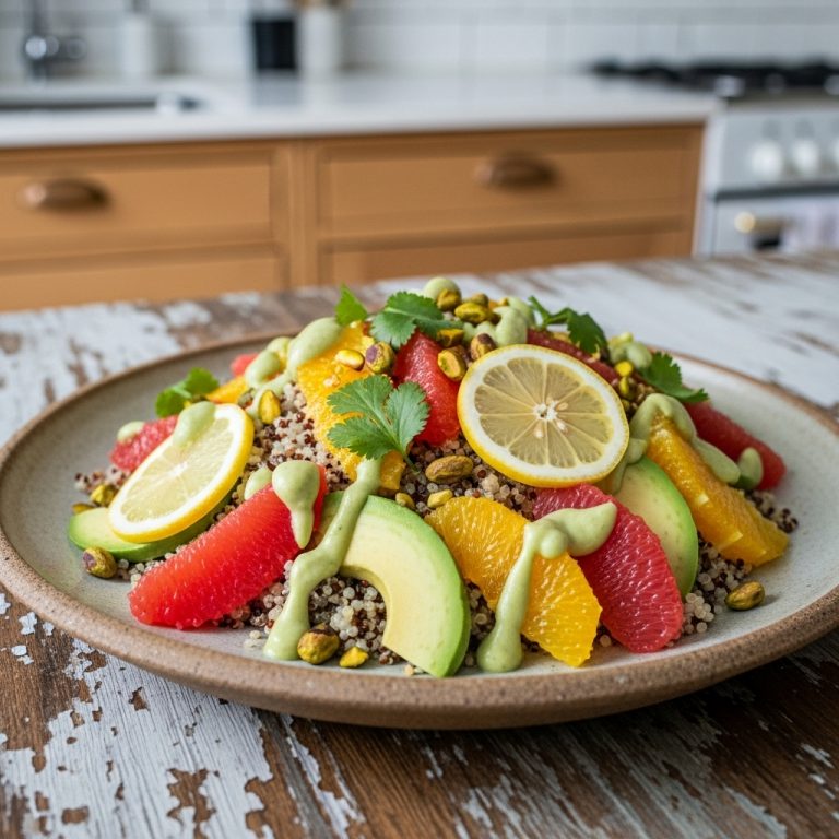 Vibrant Citrus Quinoa Salad with Avocado Dressing