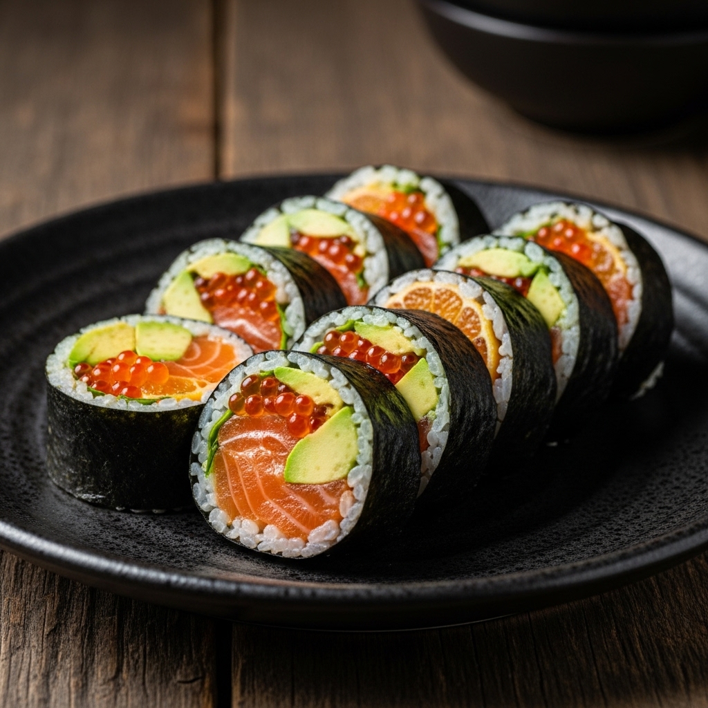 Vibrant Citrus Salmon & Avocado Nori Wrap