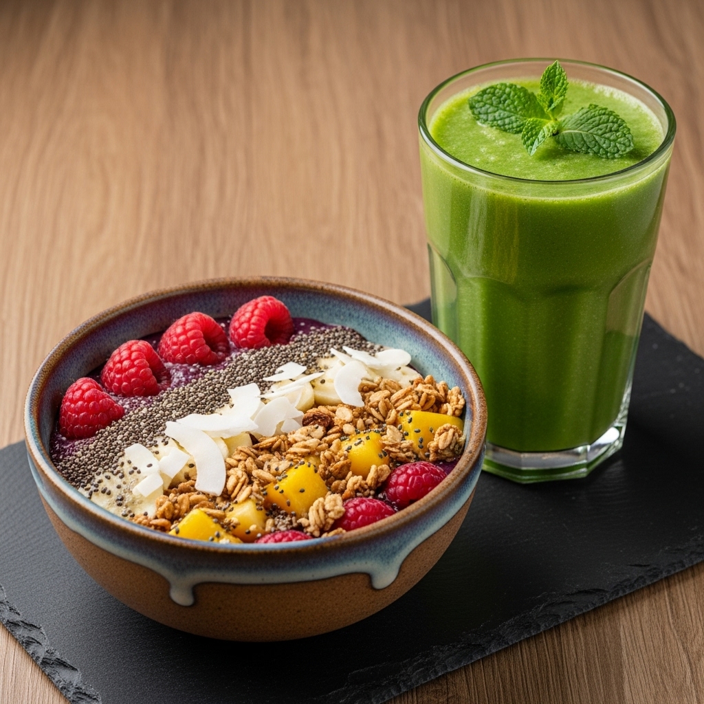 Vibrant Energy Bowl & Green Smoothie Duo