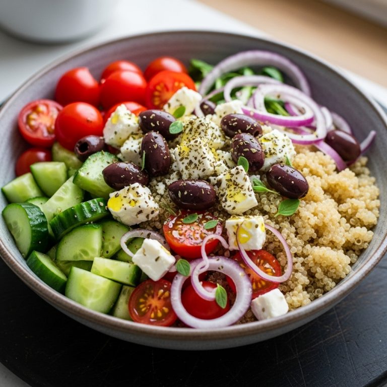 Vibrant Greek Salad & Quinoa Protein Bowl