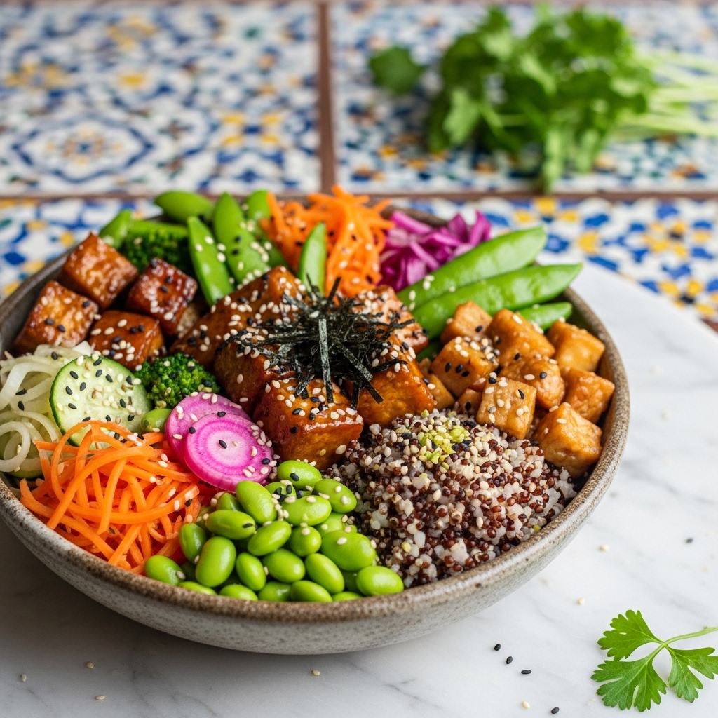 Vibrant Japanese Bowl: A Rejuvenating Vegan Feast