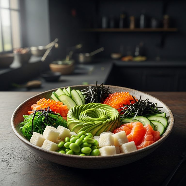 Vibrant Keto Sushi Bowl with Avocado Cream