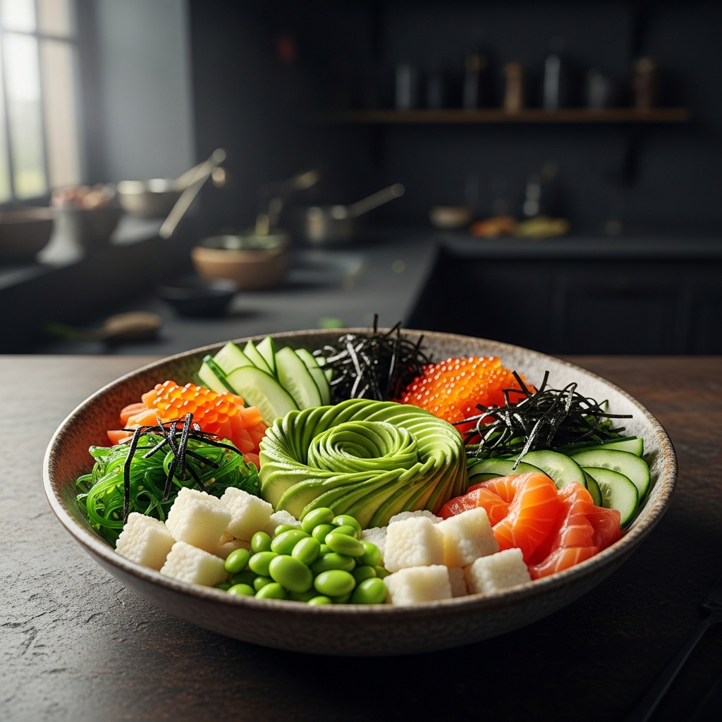 Vibrant Keto Sushi Bowl with Avocado Cream