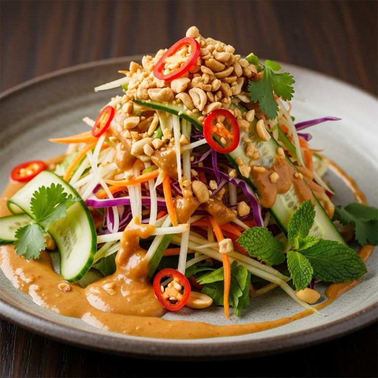 Vibrant Thai Salad with Spicy Peanut Dressing