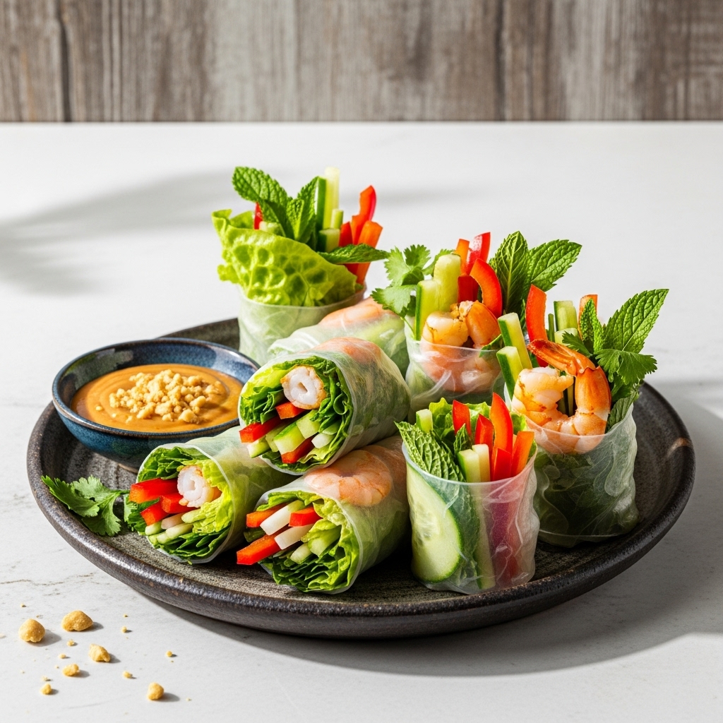 Vibrant Vietnamese Keto Spring Rolls
