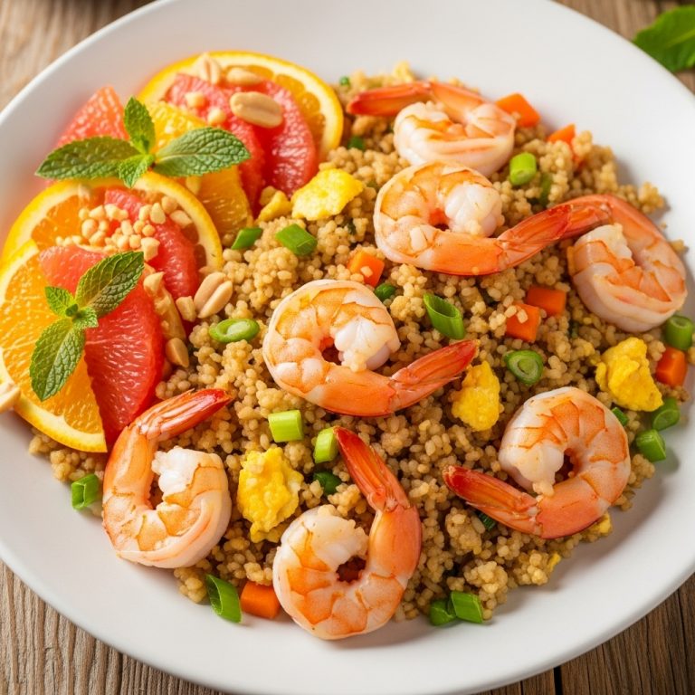 Vietnamese Cauliflower Fried Rice with Shrimp and Citrus Salad