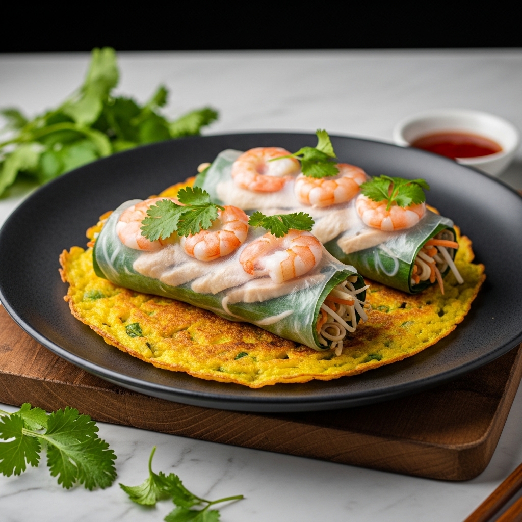 Vietnamese Summer Rolls with Grilled Shrimp and Peanut Sauce
