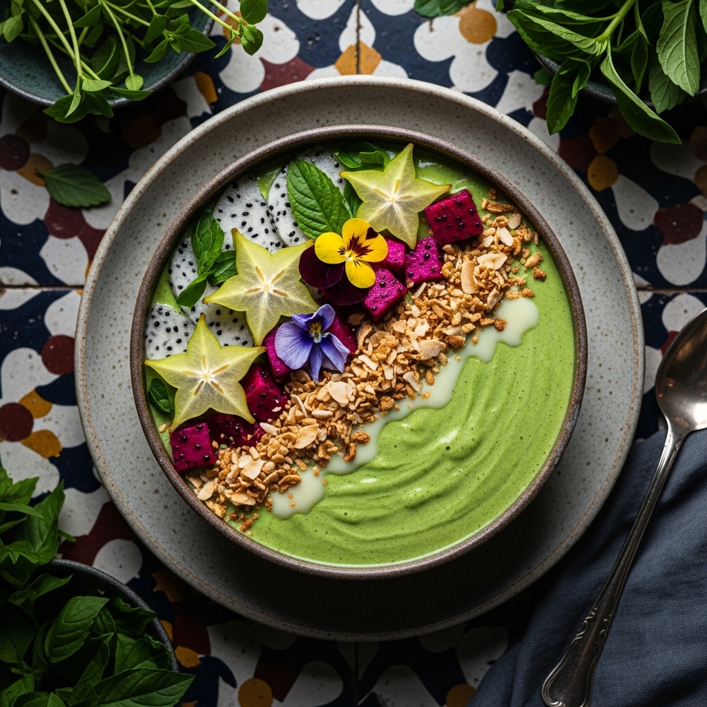 Vietnamese Green Superfood Smoothie Bowl