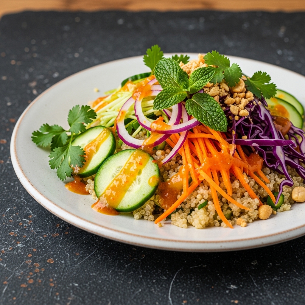 Vietnamese Quinoa Salad with Citrus Ginger Dressing