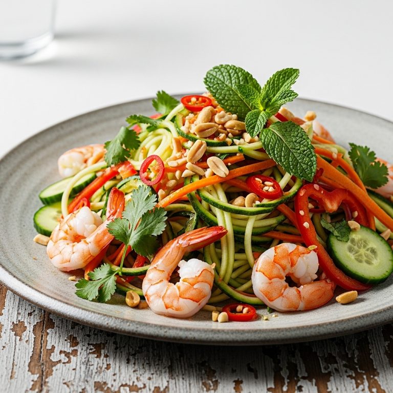 Vietnamese Shrimp & Zucchini Noodle Salad Bowl