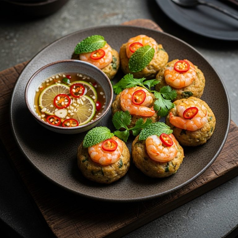 Vietnamese Shrimp Cakes with Spicy Lime Dipping Sauce (Keto-Friendly)