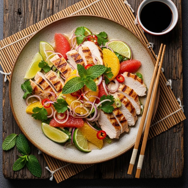 Vietnamese Zesty Citrus Salad with Grilled Chicken
