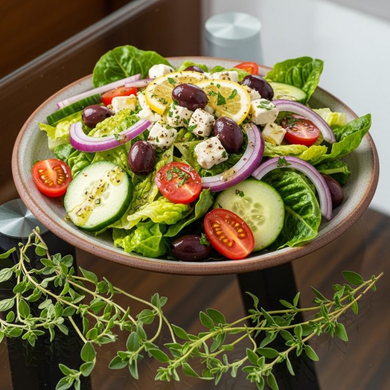 Vitality Mediterranean Salad with Lemon-Herb Dressing